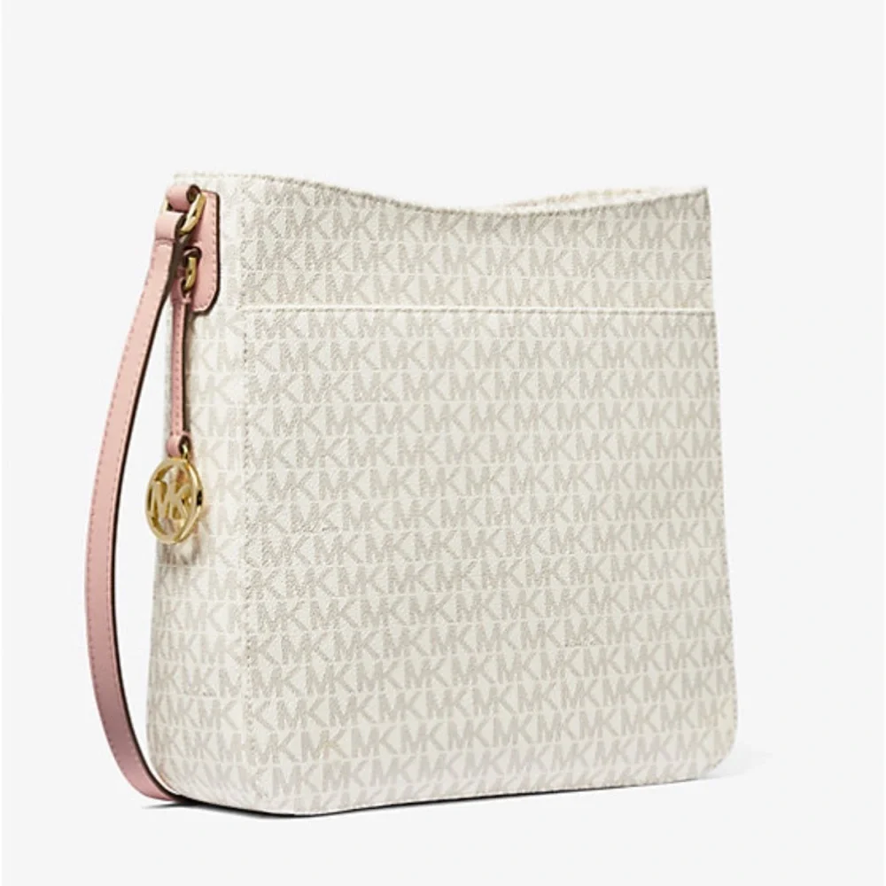 MICHAEL KORS Jet Set Travel Large Logo Messenger Bag Vanilla Powder Blush Multi